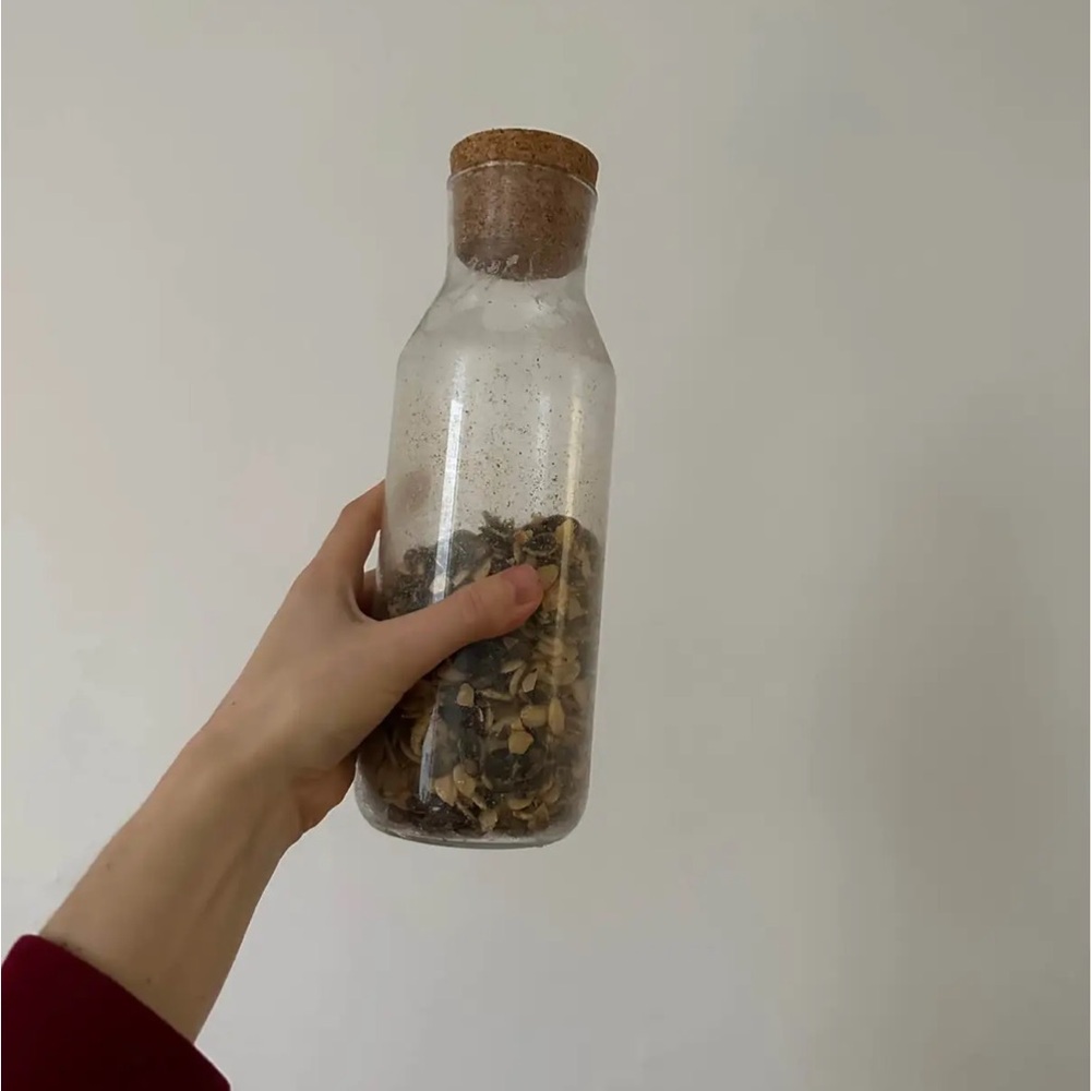 Clear Glass Bottle with Cork Lid